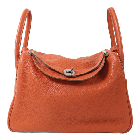 HERMES Togo皮革Lindy 30銀扣手挽肩背兩用袋Capucine