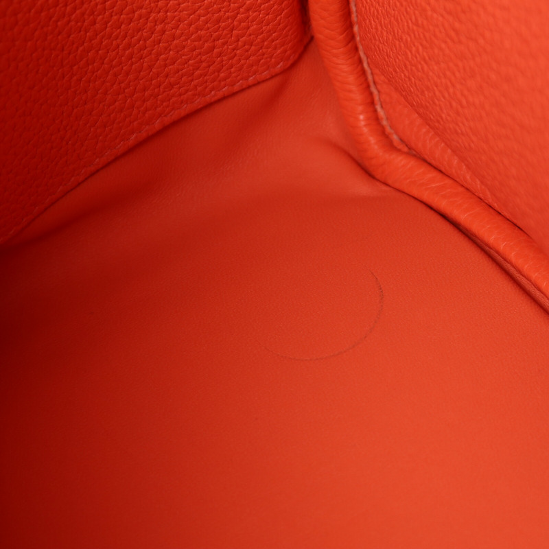 HERMES Togo皮革Lindy 30銀扣手挽肩背兩用袋Capucine-14