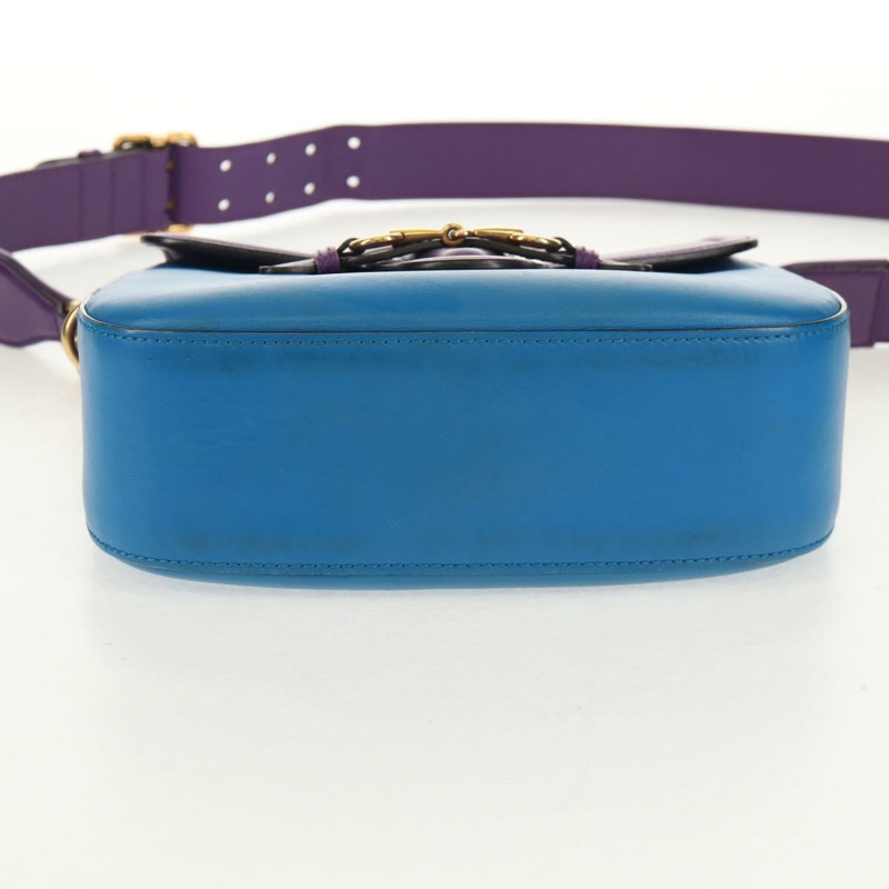 【日本直送】GUCCI 馬銜扣單肩包，皮革，紫色，金色，380573，正品編號 154070V-6