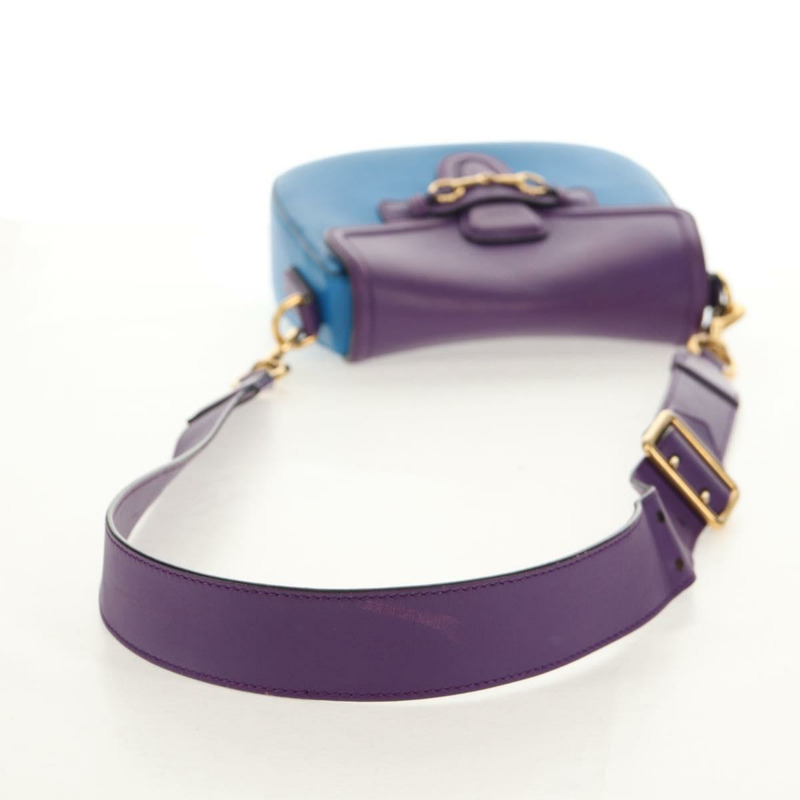 【日本直送】GUCCI 馬銜扣單肩包，皮革，紫色，金色，380573，正品編號 154070V-8