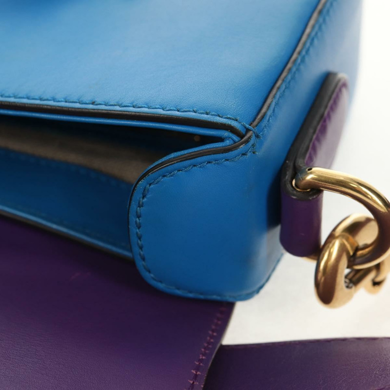 【日本直送】GUCCI 馬銜扣單肩包，皮革，紫色，金色，380573，正品編號 154070V-21