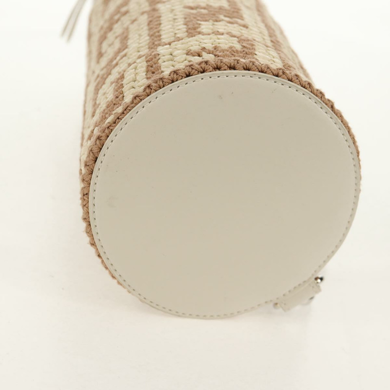 【日本直送】FENDI Zucca 帆布水瓶包吸管兩用銀棕色正品 142983SAV-4