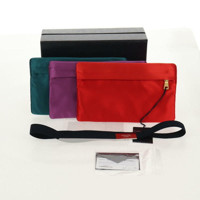 【日本直送】PRADA 紫色金色緞面手拿包（正品）154166M-30