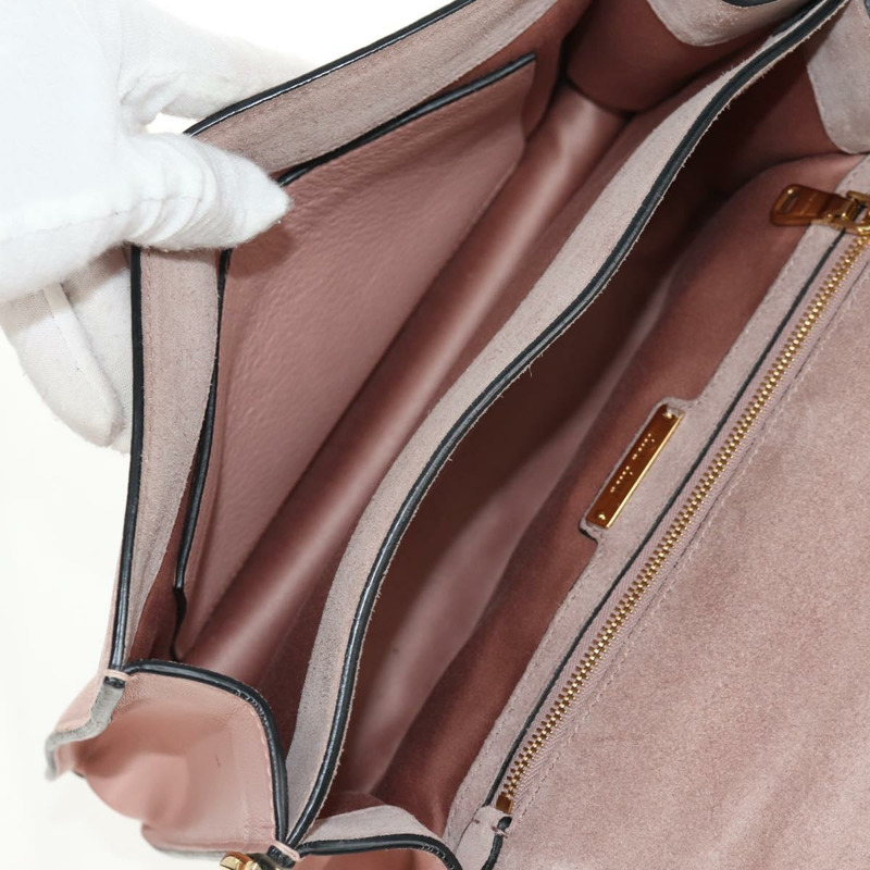 【日本直送】Miu Miu Mew Lady 手提包 皮革 2way 粉紅金配色 正品 154917V-8
