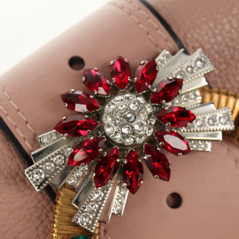 【日本直送】Miu Miu Mew Lady 手提包 皮革 2way 粉紅金配色 正品 154917V-27