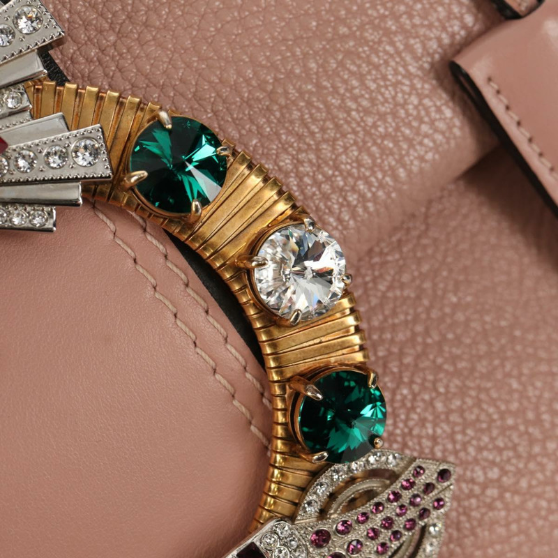 【日本直送】Miu Miu Mew Lady 手提包 皮革 2way 粉紅金配色 正品 154917V-28