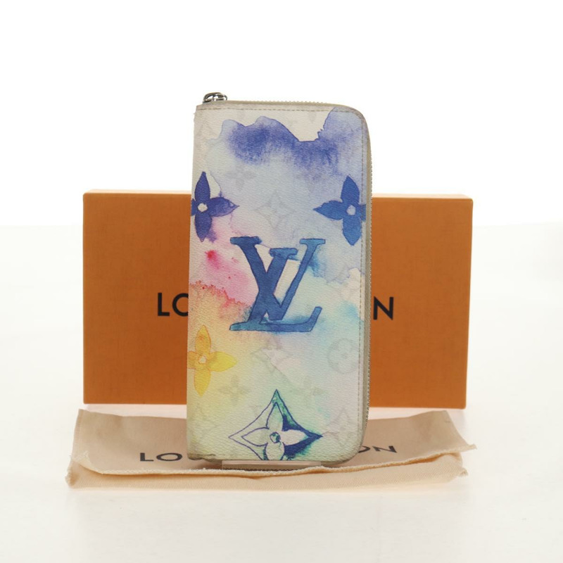 【日本直送】路易威登 Monogram Watercolor Zippy 垂直版藍色皮夾 M80499 正品 143028A-11