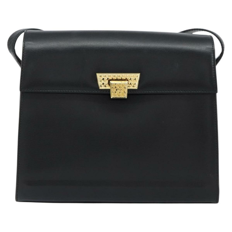 【日本直送】Christian Dior 黑色金色皮革肩背包，正品編號 155073-12