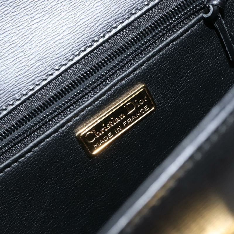 【日本直送】Christian Dior 黑色金色皮革肩背包，正品編號 155073-17
