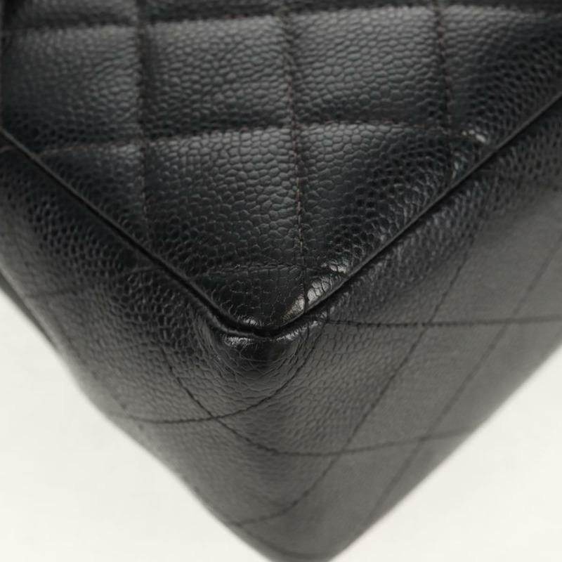 【日本直送】香奈兒 Matelasse 30 鏈條肩背包，魚子醬紋皮革，黑色，銀色 CC 標誌，正品 ka456V-14