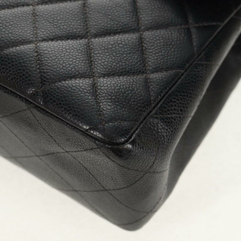 【日本直送】香奈兒 Matelasse 30 鏈條肩背包，魚子醬紋皮革，黑色，銀色 CC 標誌，正品 ka456V-15