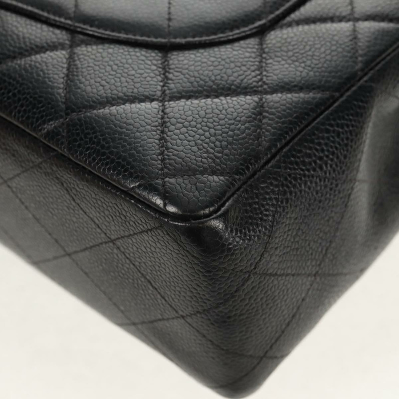 【日本直送】香奈兒 Matelasse 30 鏈條肩背包，魚子醬紋皮革，黑色，銀色 CC 標誌，正品 ka456V-17