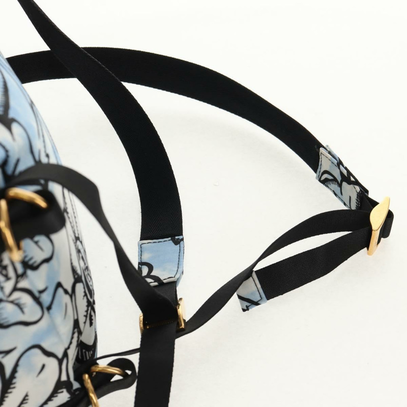 【日本直送】FENDI 雙肩包 尼龍 藍色 金色 正品 ka596M-14