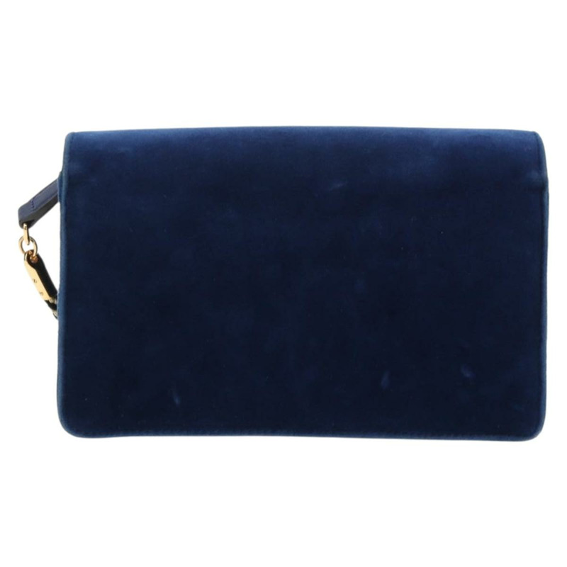 【日本直送】GUCCI 天鵝絨肩包 藍色 金色 544242 正品 ka591V-1