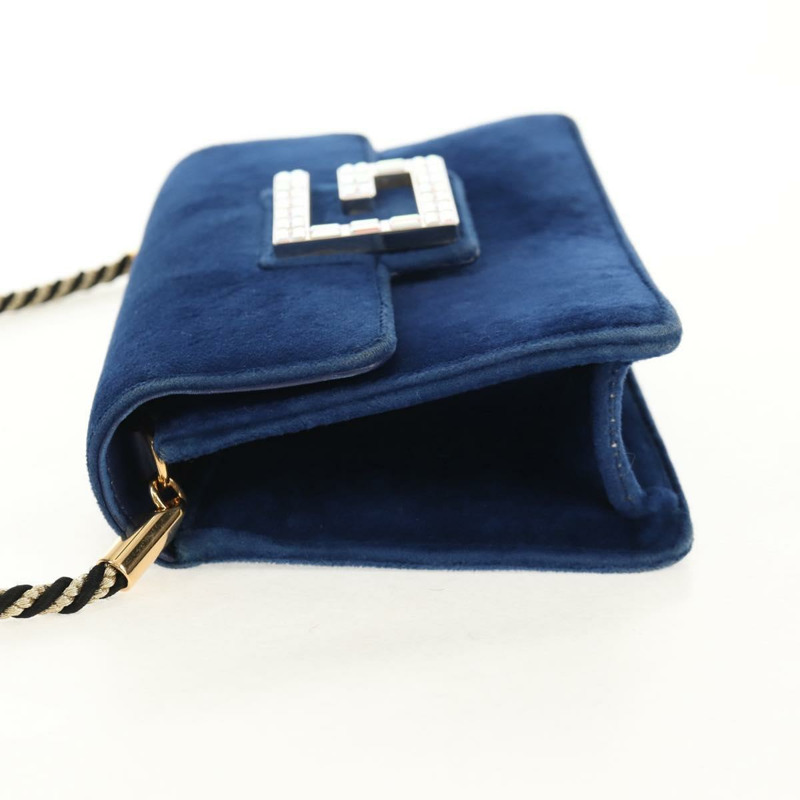 【日本直送】GUCCI 天鵝絨肩包 藍色 金色 544242 正品 ka591V-2