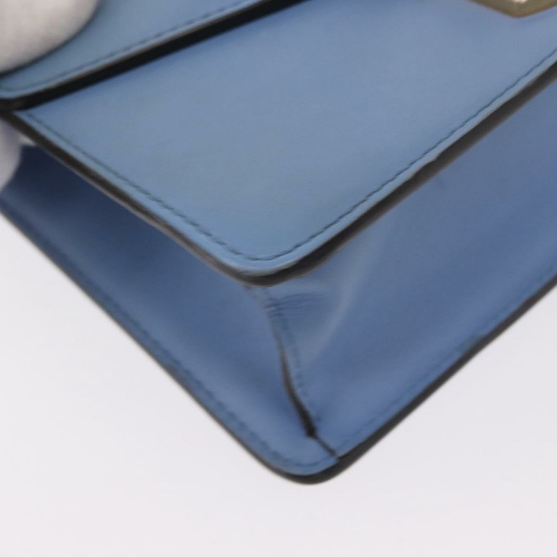 【日本直送】GUCCI Sylvie Sherry Line 鏈條包 皮革 淺藍色 金色 431666 正品 bs31431-8