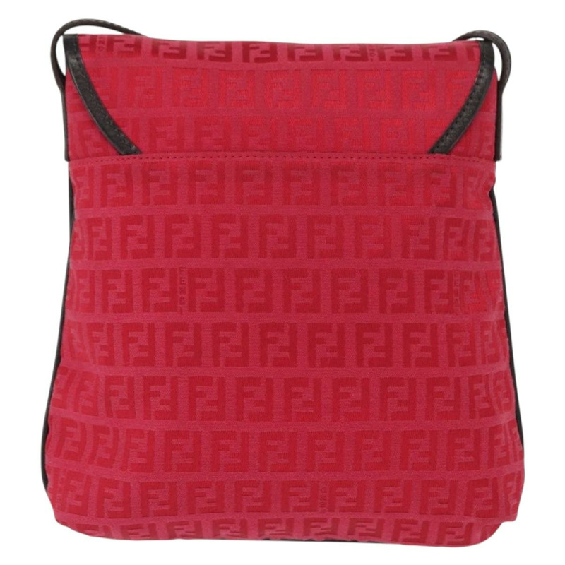 【日本直送】FENDI Zucchino帆布單肩包 紅色銀色 正品 155957V-1
