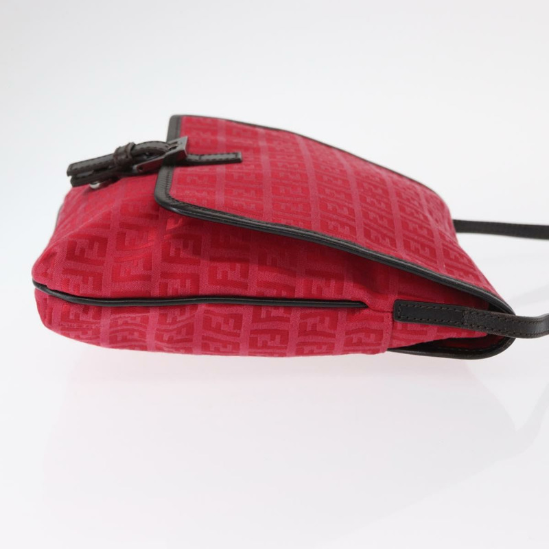 【日本直送】FENDI Zucchino帆布單肩包 紅色銀色 正品 155957V-2