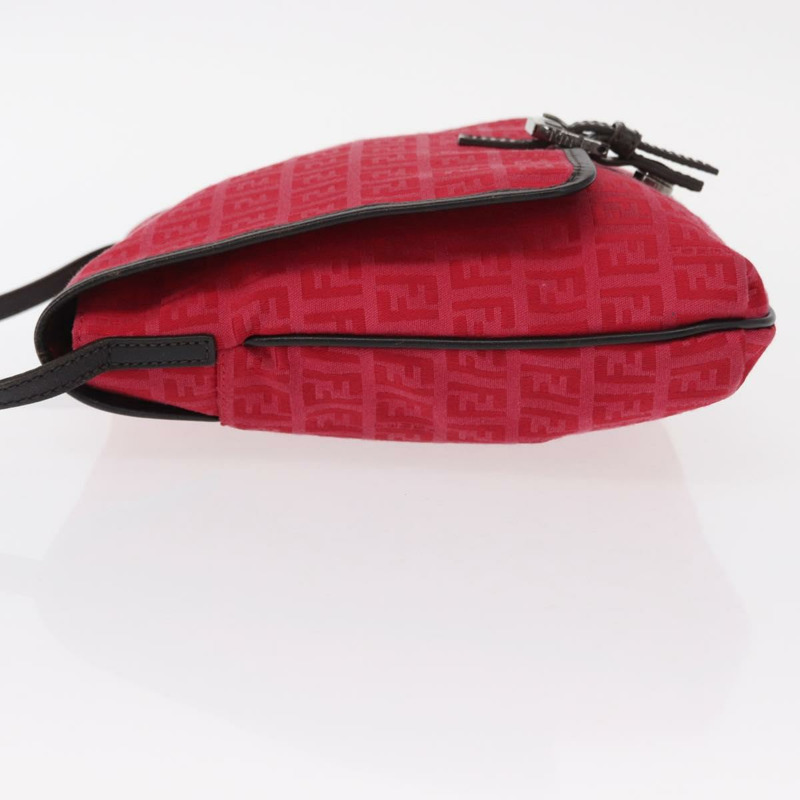 【日本直送】FENDI Zucchino帆布單肩包 紅色銀色 正品 155957V-3