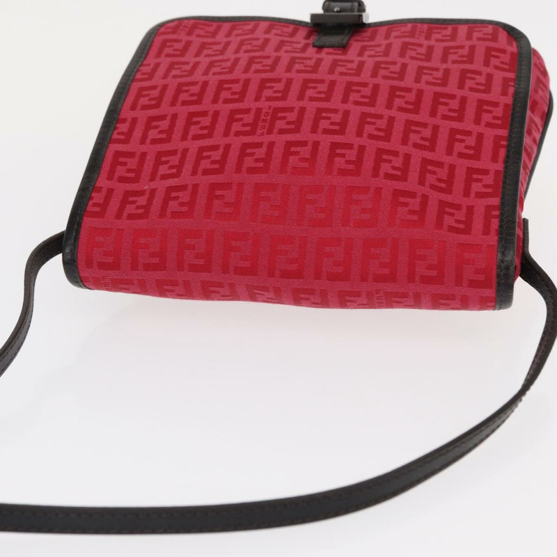 【日本直送】FENDI Zucchino帆布單肩包 紅色銀色 正品 155957V-5