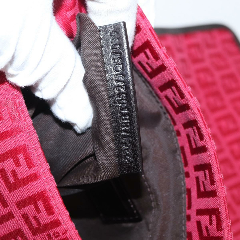 【日本直送】FENDI Zucchino帆布單肩包 紅色銀色 正品 155957V-10