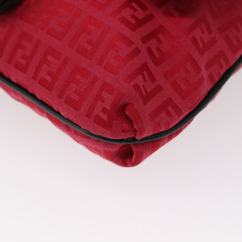 【日本直送】FENDI Zucchino帆布單肩包 紅色銀色 正品 155957V-13