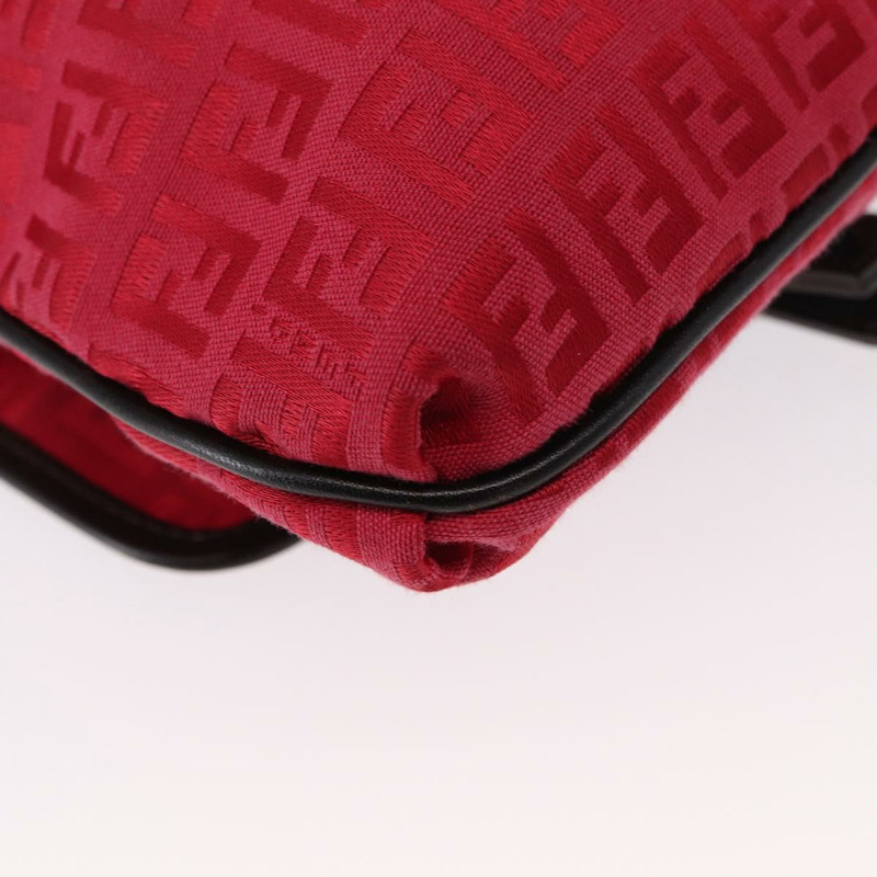 【日本直送】FENDI Zucchino帆布單肩包 紅色銀色 正品 155957V-14