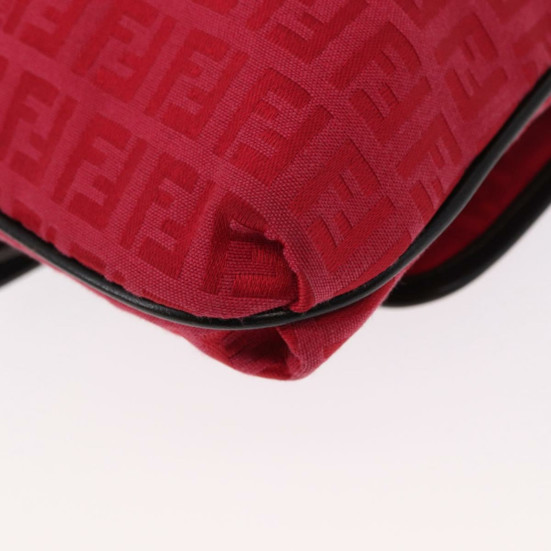 【日本直送】FENDI Zucchino帆布單肩包 紅色銀色 正品 155957V-15