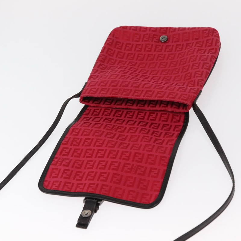 【日本直送】FENDI Zucchino帆布單肩包 紅色銀色 正品 155957V-17