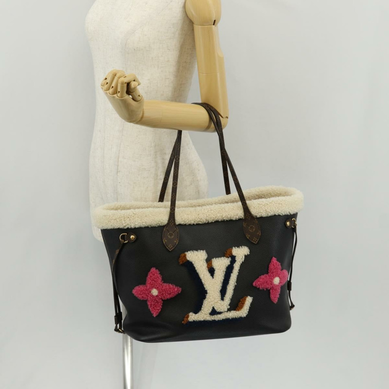 【日本直送】路易威登 Monogram Teddy Neverfull MM 手提包 黑色 M56960 LV Auth fm4970SM-34