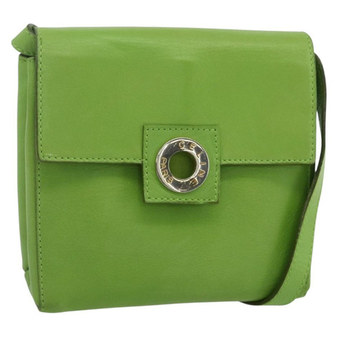 CELINE 圓背包 皮革 金色 淺綠色 正品 156219V