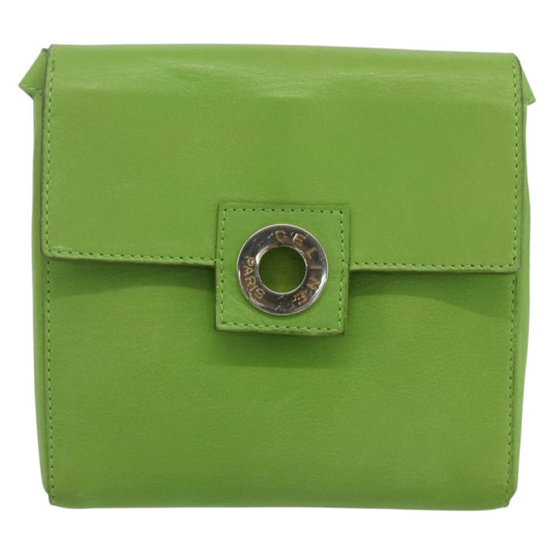 【日本直送】CELINE 圓背包 皮革 金色 淺綠色 正品 156219V-12