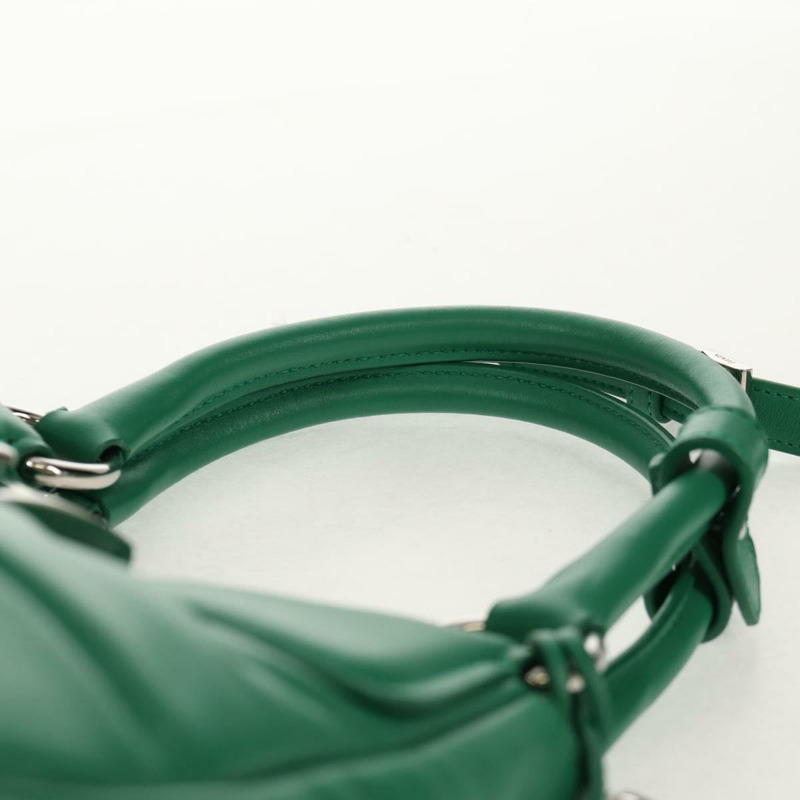 【日本直送】PRADA Moon Bag 手提包 皮革 兩用 綠色 銀色 正品 152696SAM-13