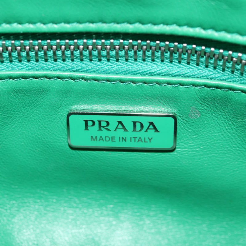【日本直送】PRADA Moon Bag 手提包 皮革 兩用 綠色 銀色 正品 152696SAM-23