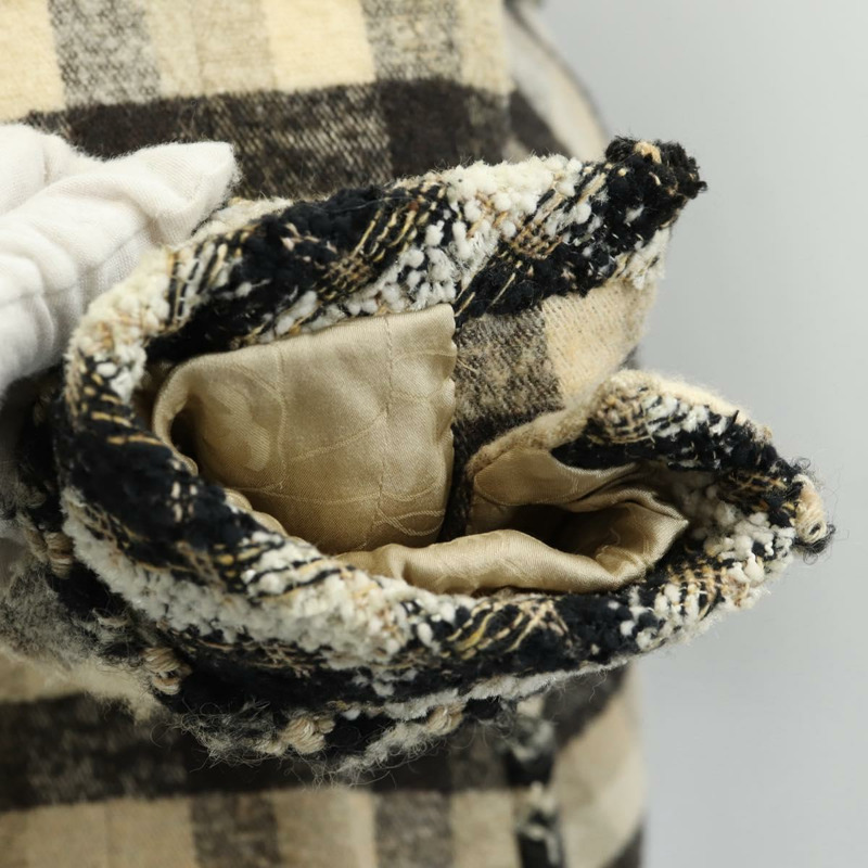 【日本直送】香奈兒米色斜紋軟呢外套 CC Auth 152798V-10