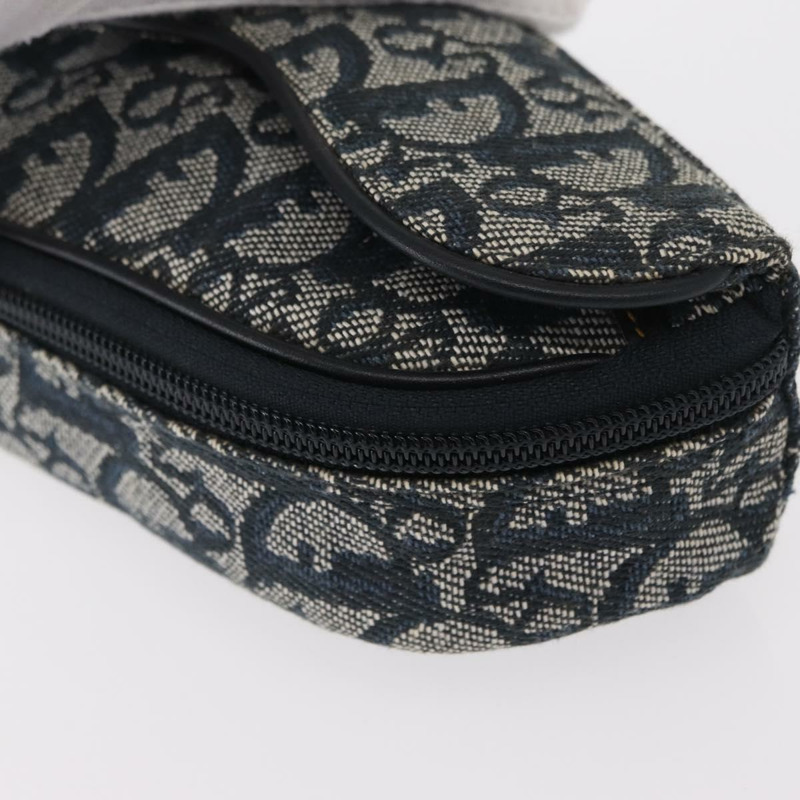 【日本直送】Christian Dior Trotter帆布馬鞍包 藍色金色 正品 153710V-13