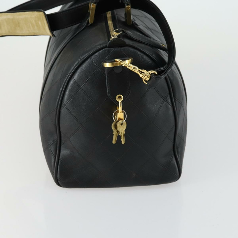 【日本直送】香奈兒 Bicolore 波士頓包 羊皮 兩用 黑色 金色 CC 標誌 正品 ki6228-3