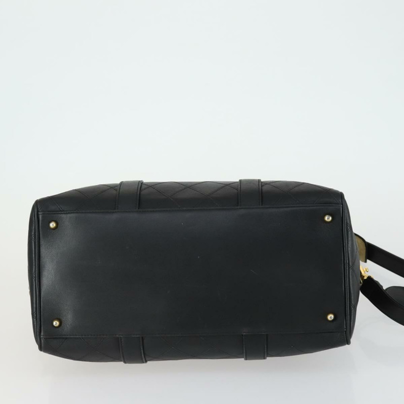 【日本直送】香奈兒 Bicolore 波士頓包 羊皮 兩用 黑色 金色 CC 標誌 正品 ki6228-4