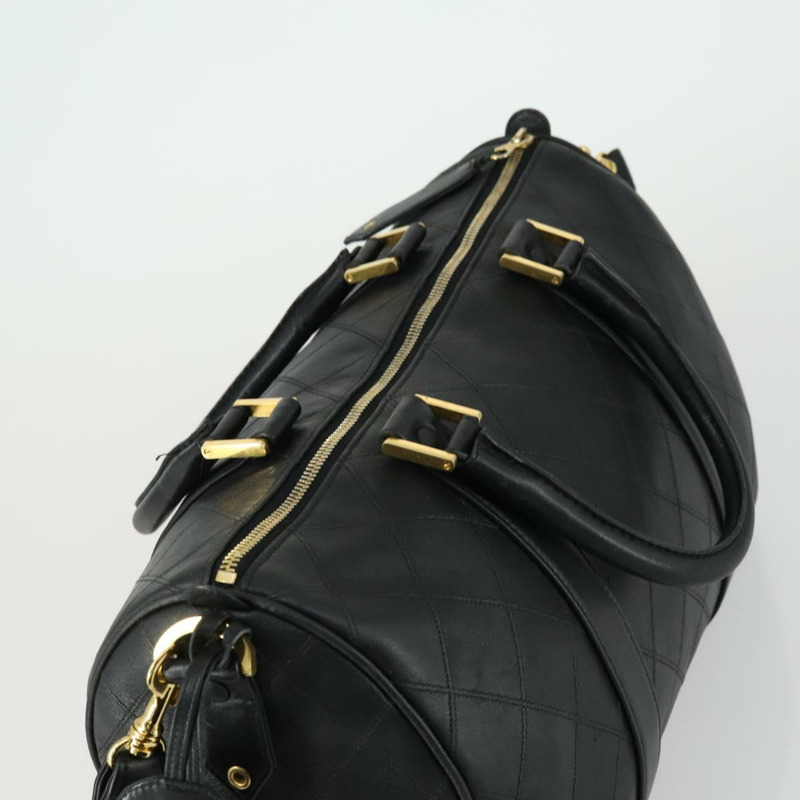 【日本直送】香奈兒 Bicolore 波士頓包 羊皮 兩用 黑色 金色 CC 標誌 正品 ki6228-5