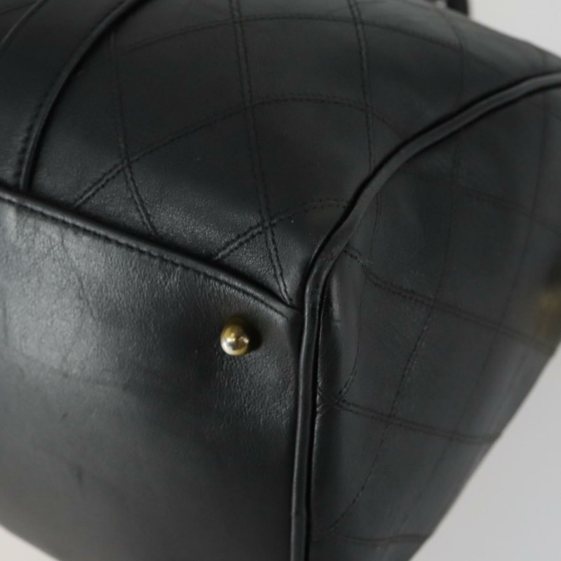 【日本直送】香奈兒 Bicolore 波士頓包 羊皮 兩用 黑色 金色 CC 標誌 正品 ki6228-16