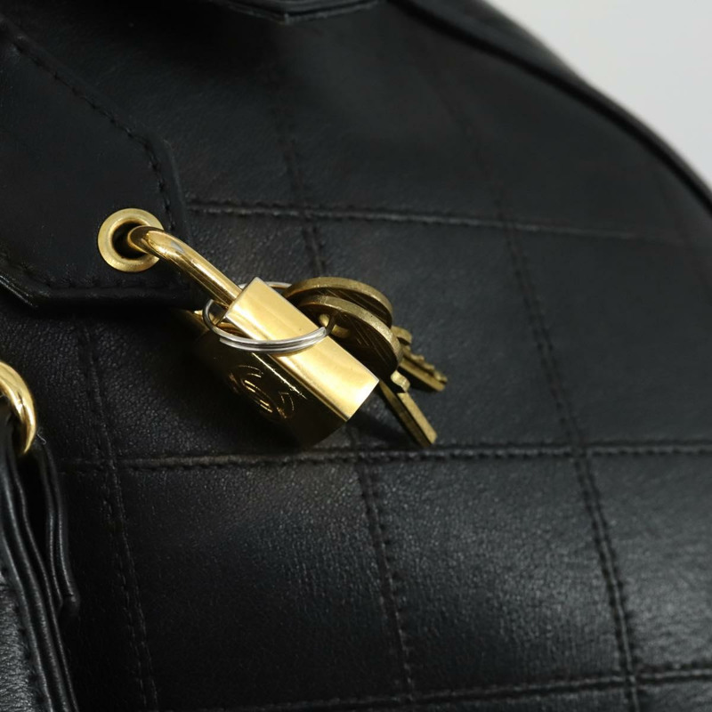 【日本直送】香奈兒 Bicolore 波士頓包 羊皮 兩用 黑色 金色 CC 標誌 正品 ki6228-19