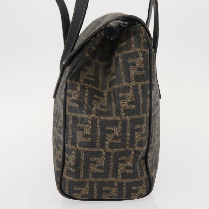 【日本直送】FENDI Zucca帆布手提包 PVC黑色棕色 正品 156482-2