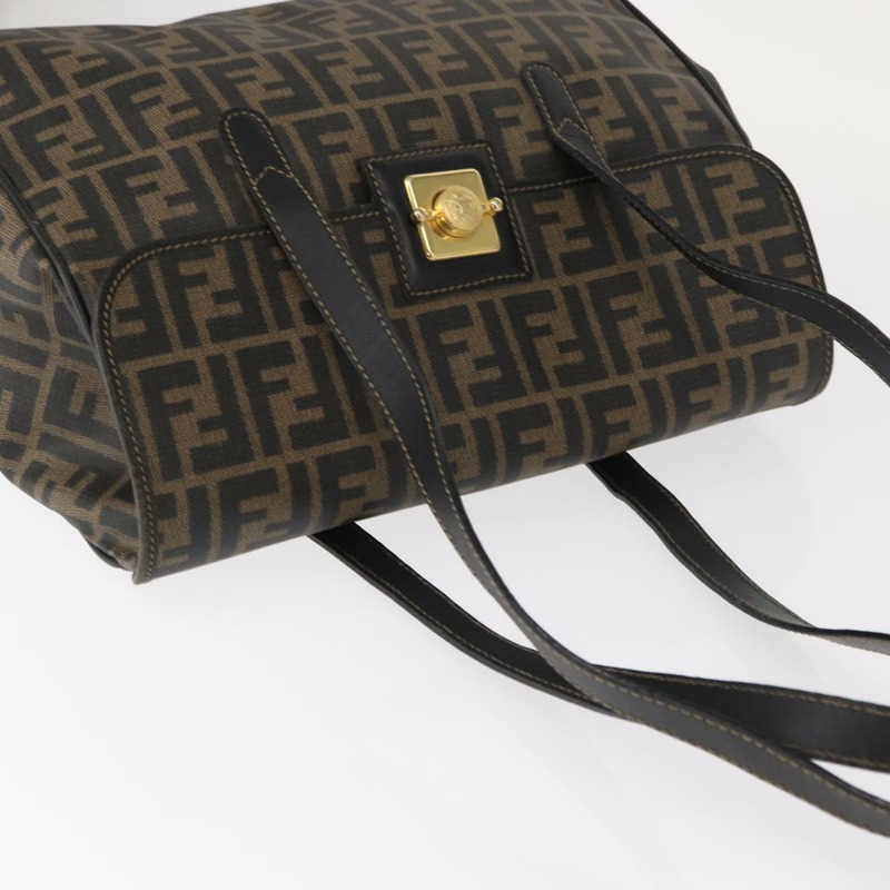 【日本直送】FENDI Zucca帆布手提包 PVC黑色棕色 正品 156482-5