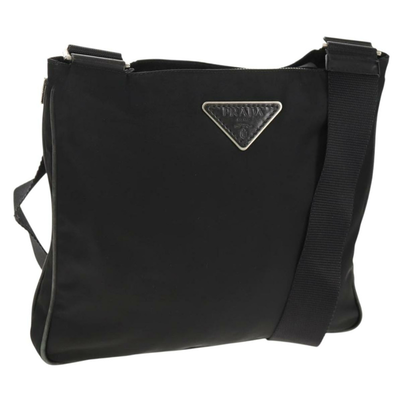 【日本直送】PRADA 單肩包 尼龍 黑色 銀色 正品 153653V-0