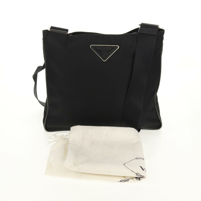 【日本直送】PRADA 單肩包 尼龍 黑色 銀色 正品 153653V-11
