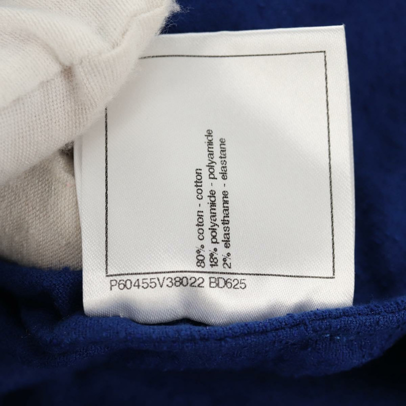 【日本直送】香奈兒短袖T卹，純棉，36碼，藍色，CC標誌，正品 BA8669M-12