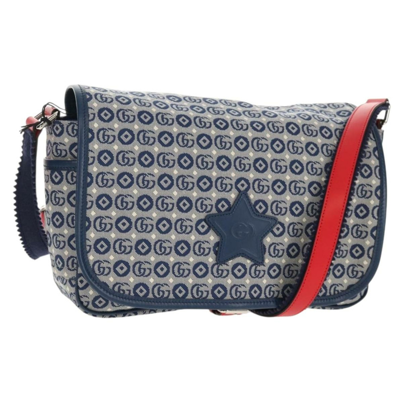 【日本直送】GUCCI帆布肩背包，藍銀色，貨號664143，正品，BA8728SAV-0