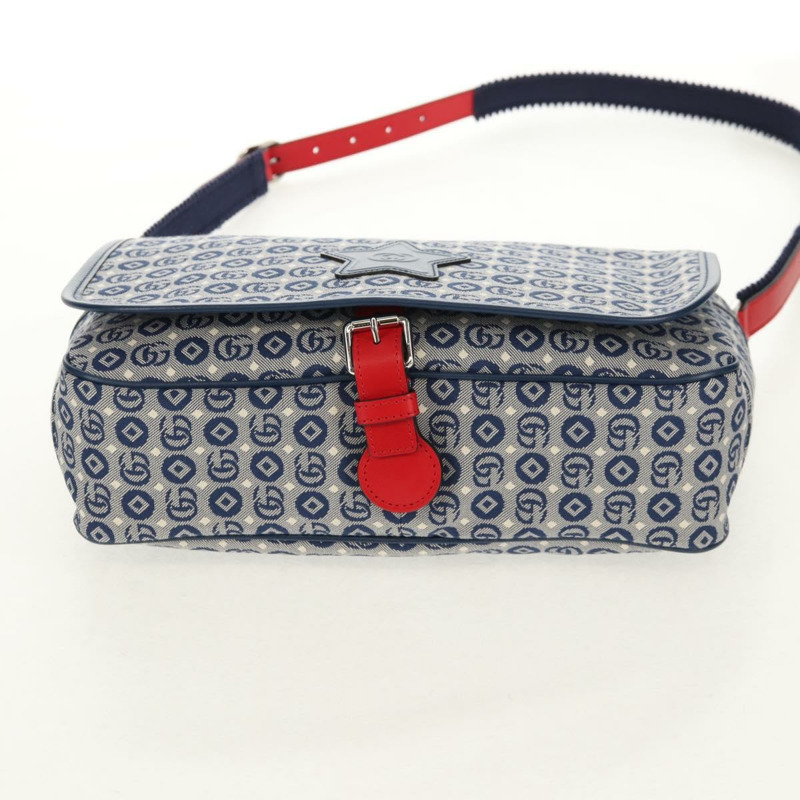 【日本直送】GUCCI帆布肩背包，藍銀色，貨號664143，正品，BA8728SAV-4