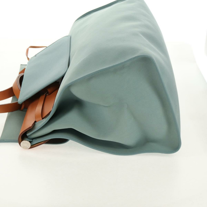 【日本直送】愛馬仕 Her 拉鍊 GM 手袋 帆布皮革 藍色 銀色 正品 BA8733SAM-2