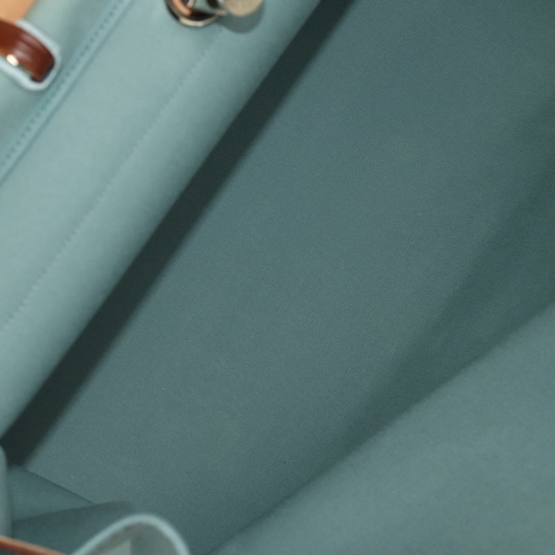 【日本直送】愛馬仕 Her 拉鍊 GM 手袋 帆布皮革 藍色 銀色 正品 BA8733SAM-9